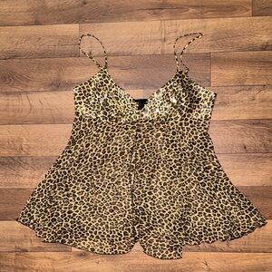 Victoria’s Secret Size Extra Large Y2K McBling Cheetah Print Top Sequins 90s VTG